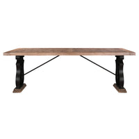 Michigan 2.4m French Iron Dining Table-Dovetailed & Doublestitched